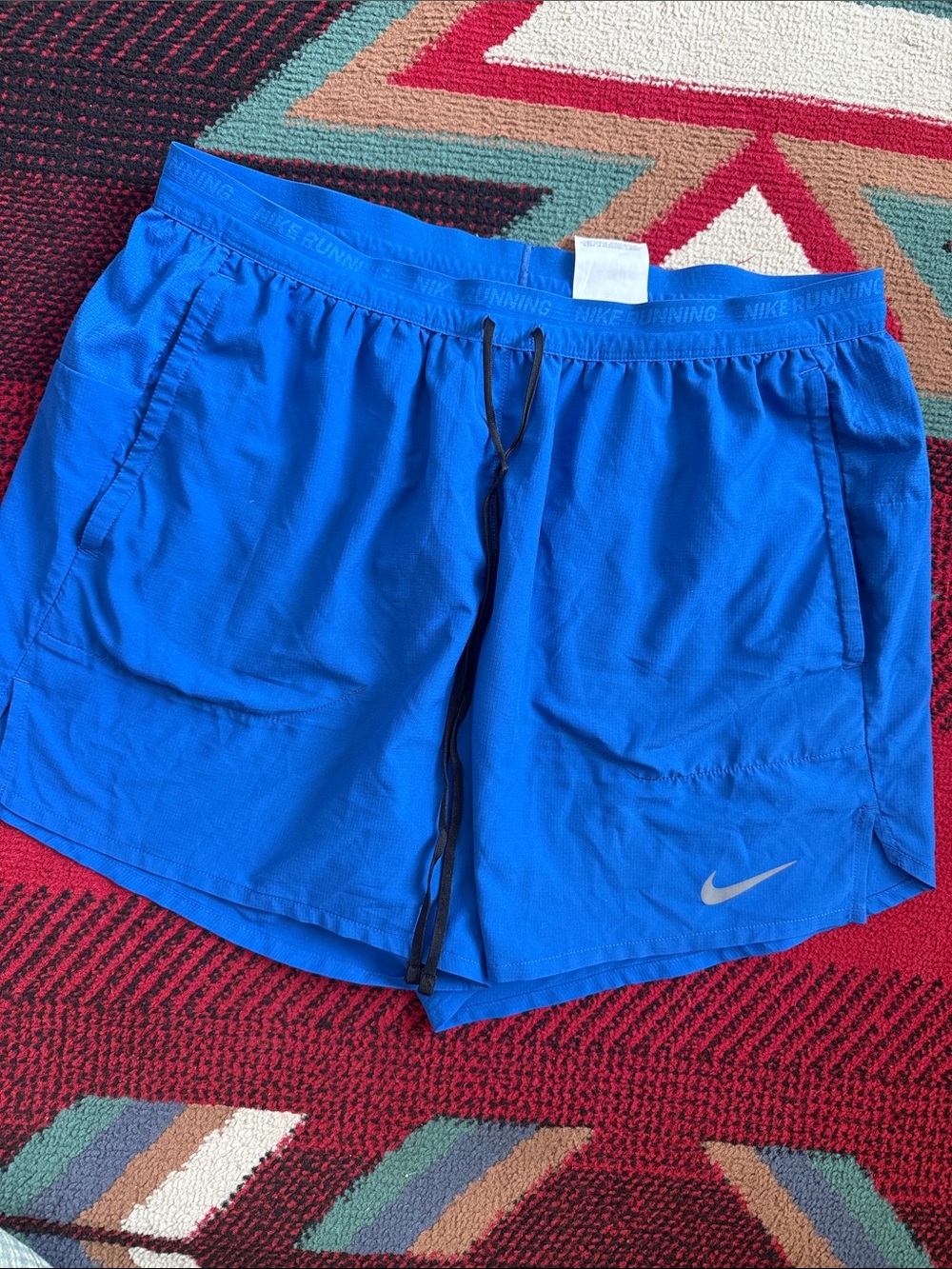Nike Men’s Bright Blue Athletic Running Shorts with Reflective Swoosh